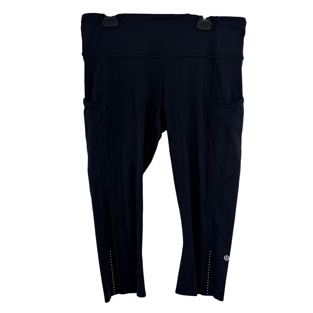 Lululemon Speed Up Crop Leggings Size 10 Black Excellent